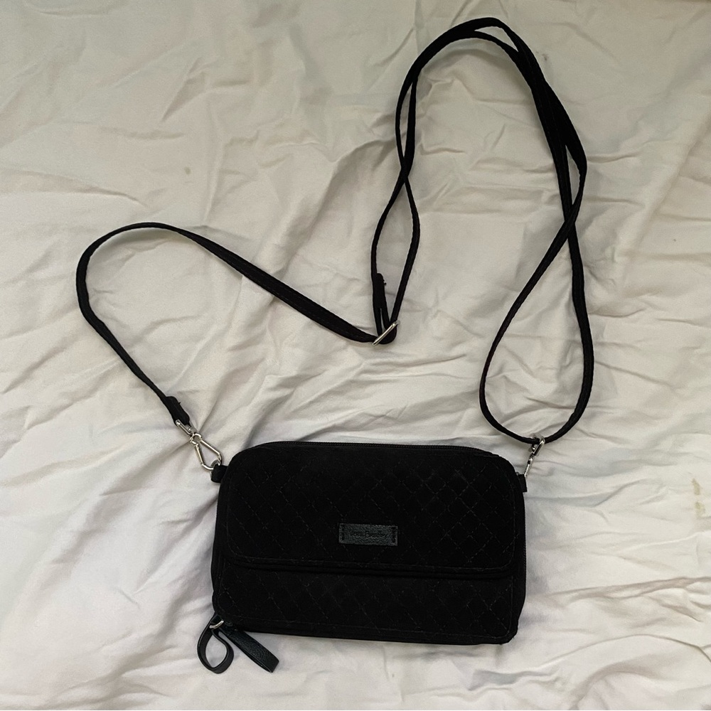 ADORABLE BLACK VERA BRADLEY CROSSBODY PURSE WALLET